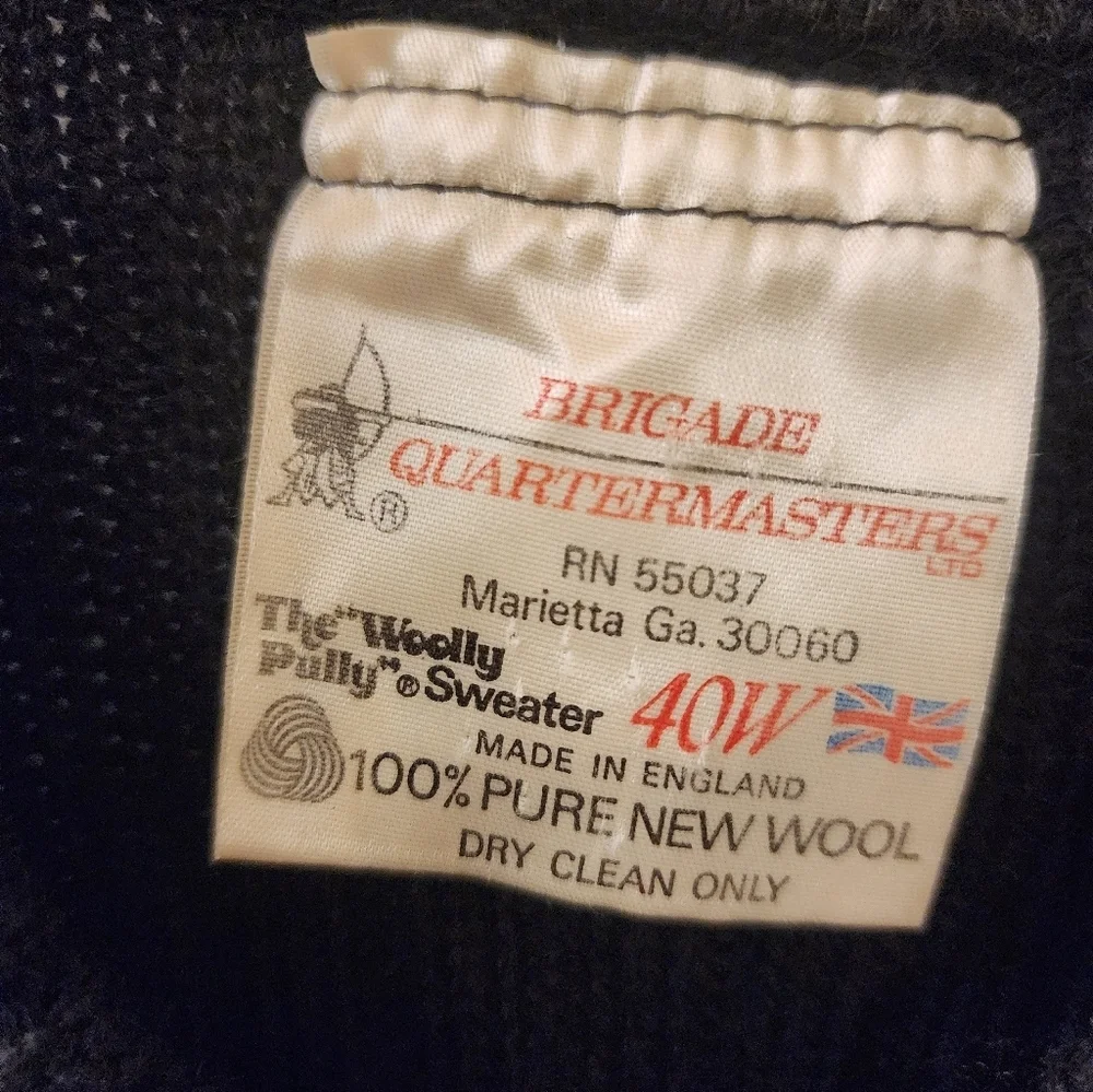 Brigade Quartermasters 40W Woolly Pully Sweater | Made in England | Black
